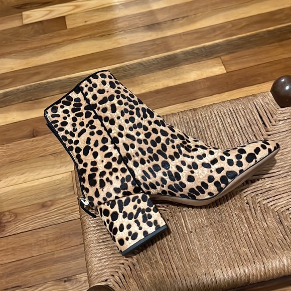 J. Crew Ankle Boots Calf Hair Block Heel - Picture 7 of 11